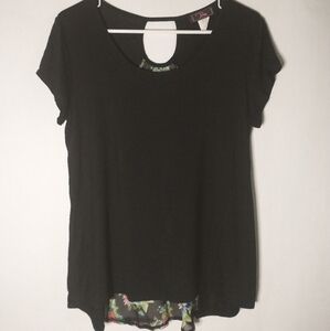 P. Inc black and floral top size medium